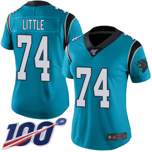 Carolina Panthers Limited Blue Women Greg Little Alternate Jersey NFL Football #74 100th Season Vapor Untouchable